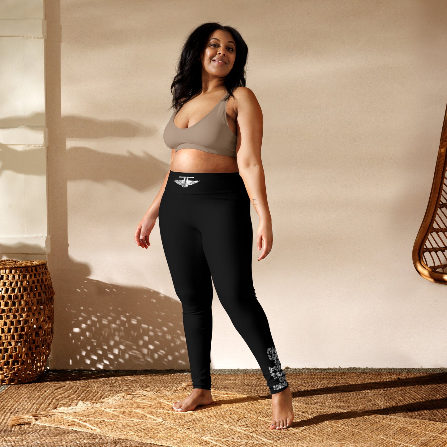 The FLYTE Brand Yoga Leggings (Black w/ white logo)