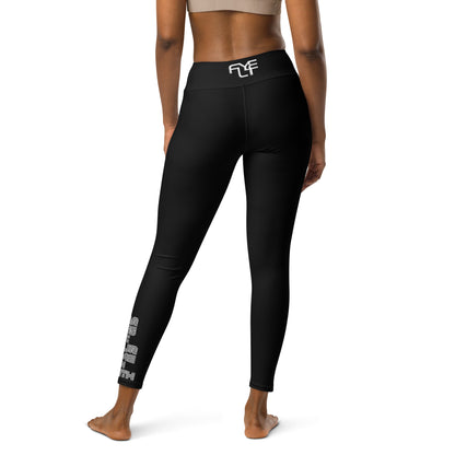 The FLYTE Brand Yoga Leggings (Black w/ white logo)