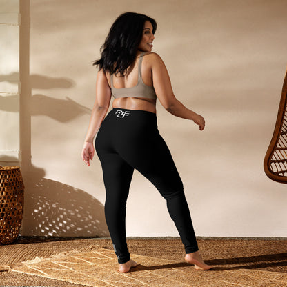 The FLYTE Brand Yoga Leggings (Black w/ white logo)