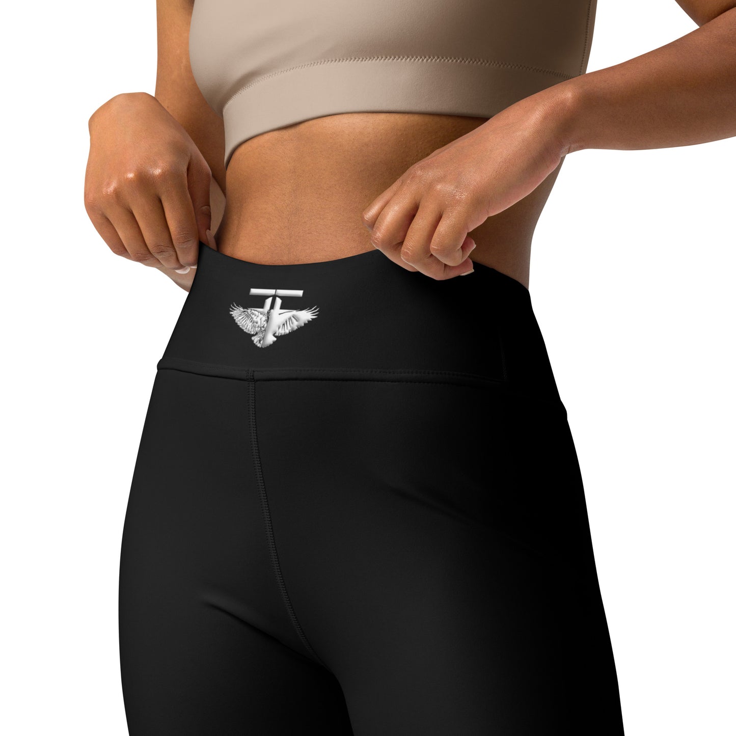 The FLYTE Brand Yoga Leggings (Black w/ white logo)