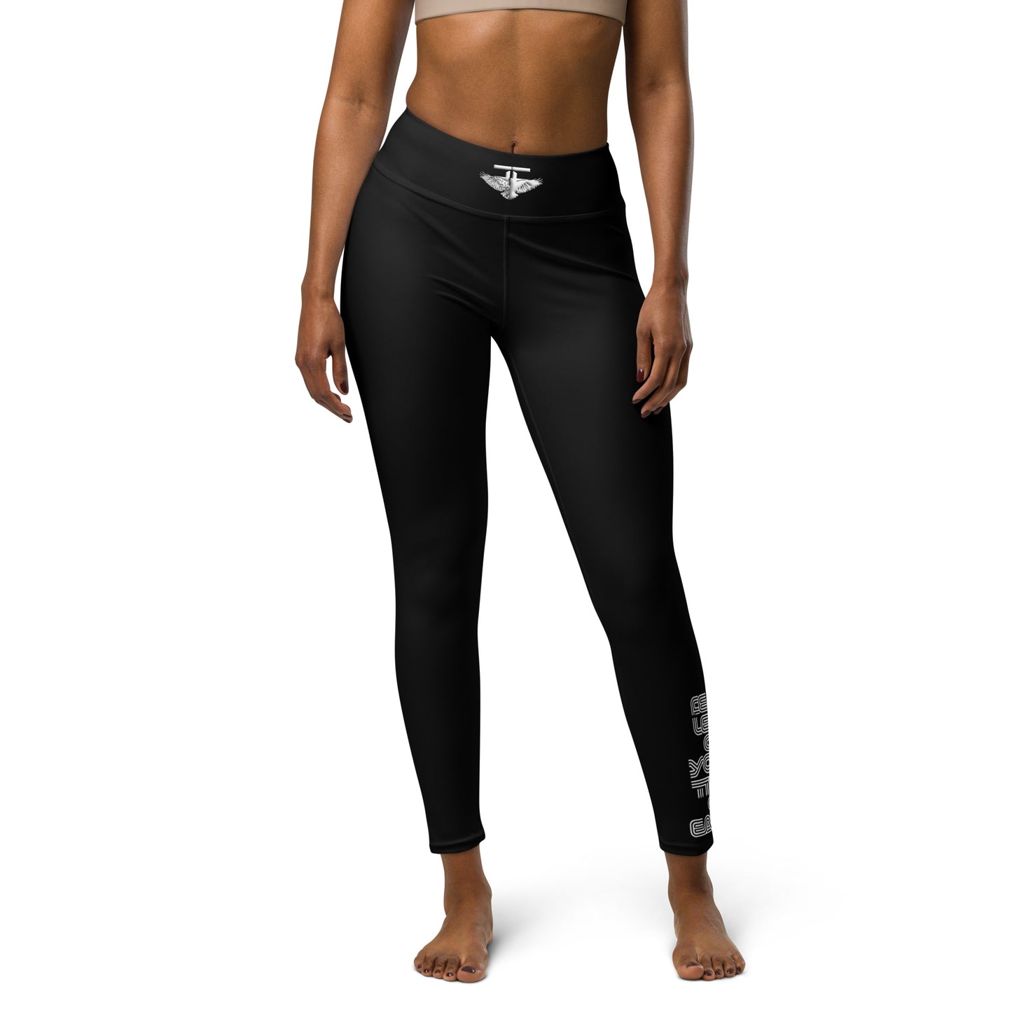 The FLYTE Brand Yoga Leggings (Black w/ white logo)