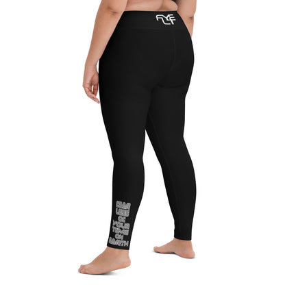 The FLYTE Brand Yoga Leggings (Black w/ white logo)