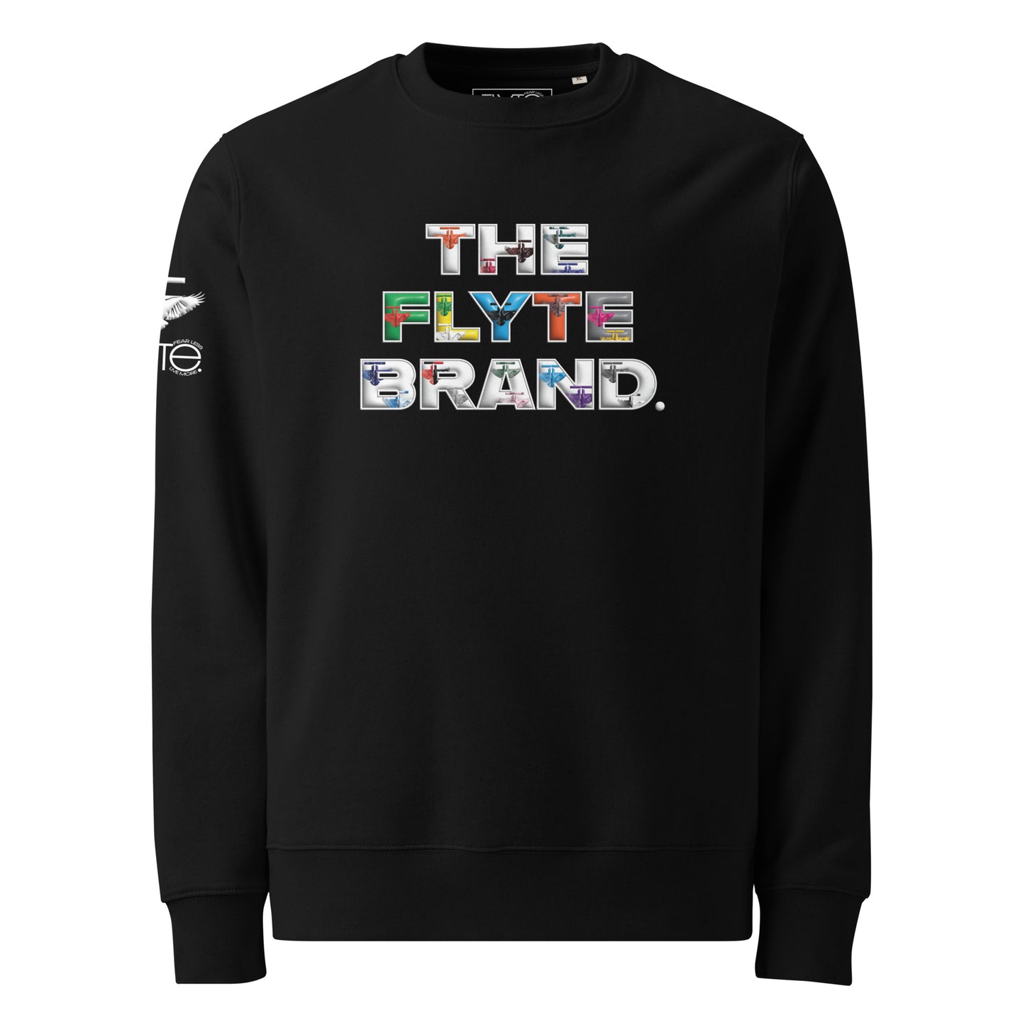 The FLYTE Brand New "Multi Logo" Unisex eco sweatshirt