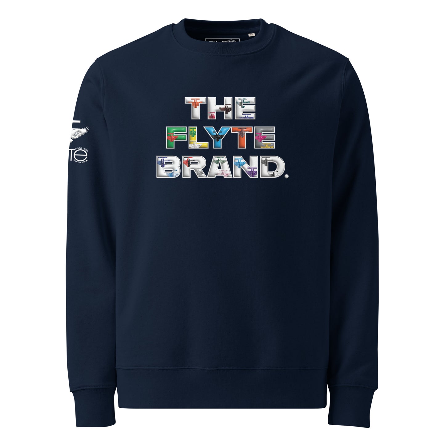 The FLYTE Brand New "Multi Logo" Unisex eco sweatshirt