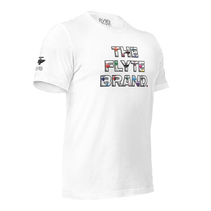 The FLYTE Brand New "Multi Logo" Unisex t-shirt